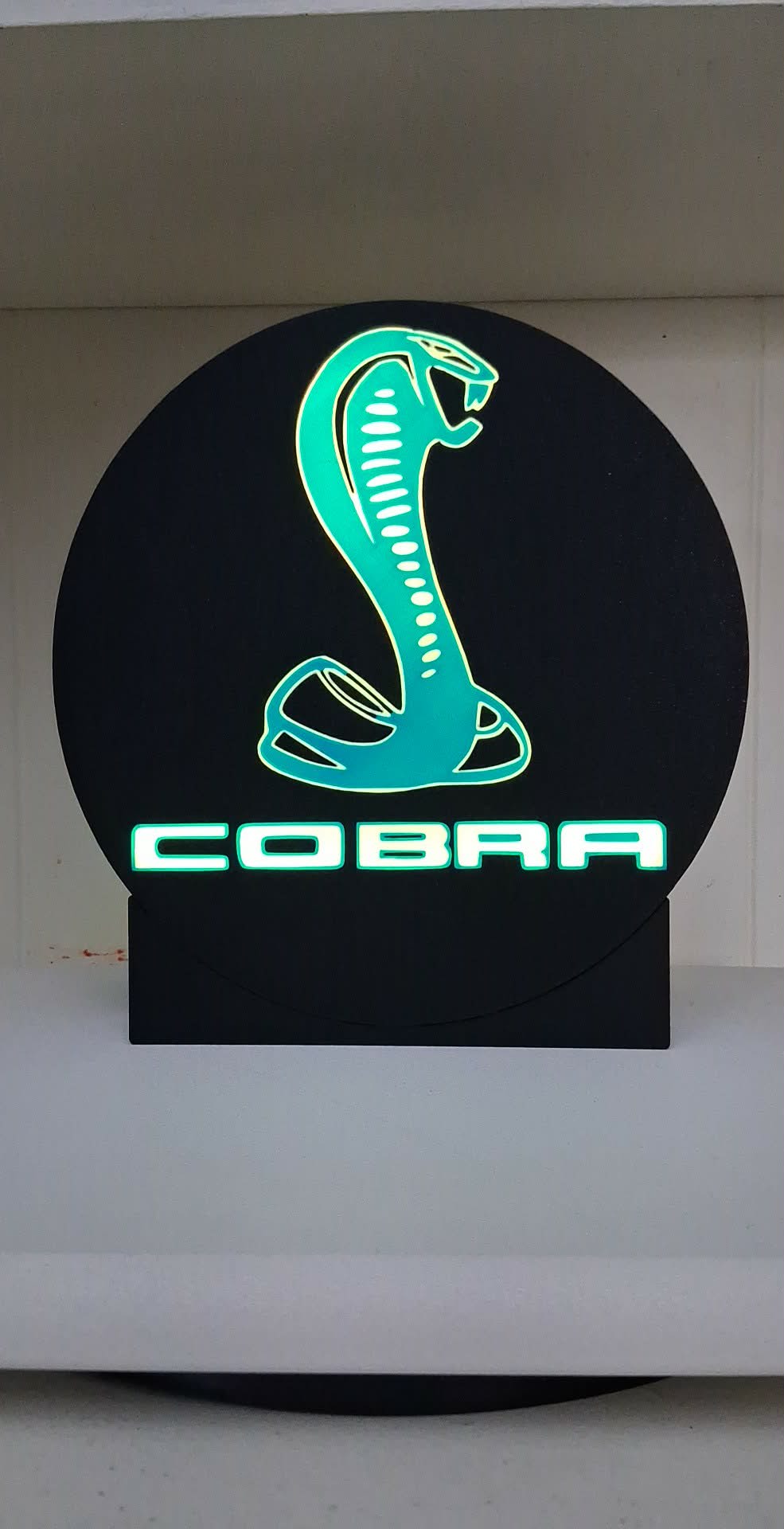 Cobra Round Black Snake LED light box – custom 3D printed – Lit Layer Creations